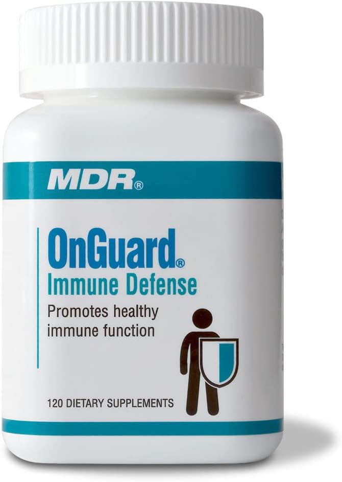 MDR OnGuard Immune Support Formula with Clinically Proven Maitake & Shitake Mushroom, Lo Han, Colostrum ופטנטים Lotus Seed לחלץ. (120 קפסולות)