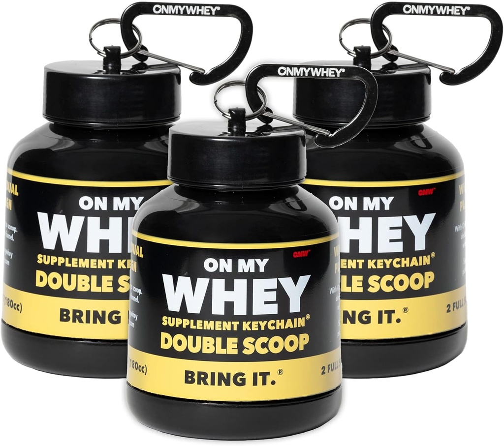 OnMYWHEY חלבון אבקה Container to Go - Travel Water Bottle Funnel for Mixes, Portable Pre Workout תוסף Containers & Dispenser Funnels, Mini Preworkout תוספים להורדה
