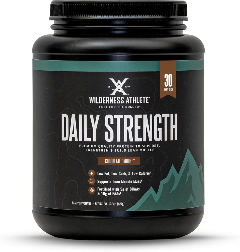 Wilderness Athlete - יומית חיזוק חלבון | אבקת חלבון Whey עבור נשים וגברים - אבקת חלבון הטוב ביותר עבור שריר Lean - אבקת חלבון נקי עם חלבון Whey (Chocolate Moose)