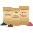 המונחים: OrIGINAL INGREDIENTS Beet Root, Spirulina ו- Acai אבקת Bundle, גדלים שונים, non GMO, Herbal Supplements