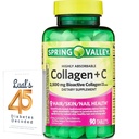 Spring Valley Collagen + C Tablets for Hair / Skin/Nail Health, 2,500 מ"ג, 90 Count, Highly Absorbable, Collagen Plus ויטמין C Bundle עם 45 סוכרת של Luall