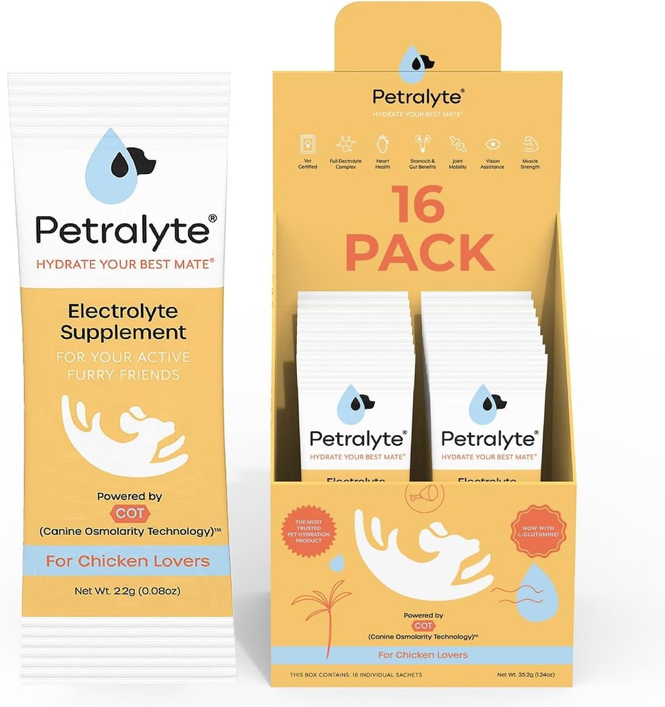 Petralyte Dog Electrolytes ותוסף משותף | תמיכה בהשקה לכלבים w/Glucosamine, Chondroitin & More | Electrolytes for Dogs with Prebiotics