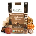 7 Mushroom Mocha - אורגני הסתגלות אבקת Mushroom - כולל טורקיה Tail & Lions Mane - Energyzes & מקדם בהירות נפשית * - טבעוני, גלטן חינם, לא תוספת סוכר - 20 משרתים - 120g