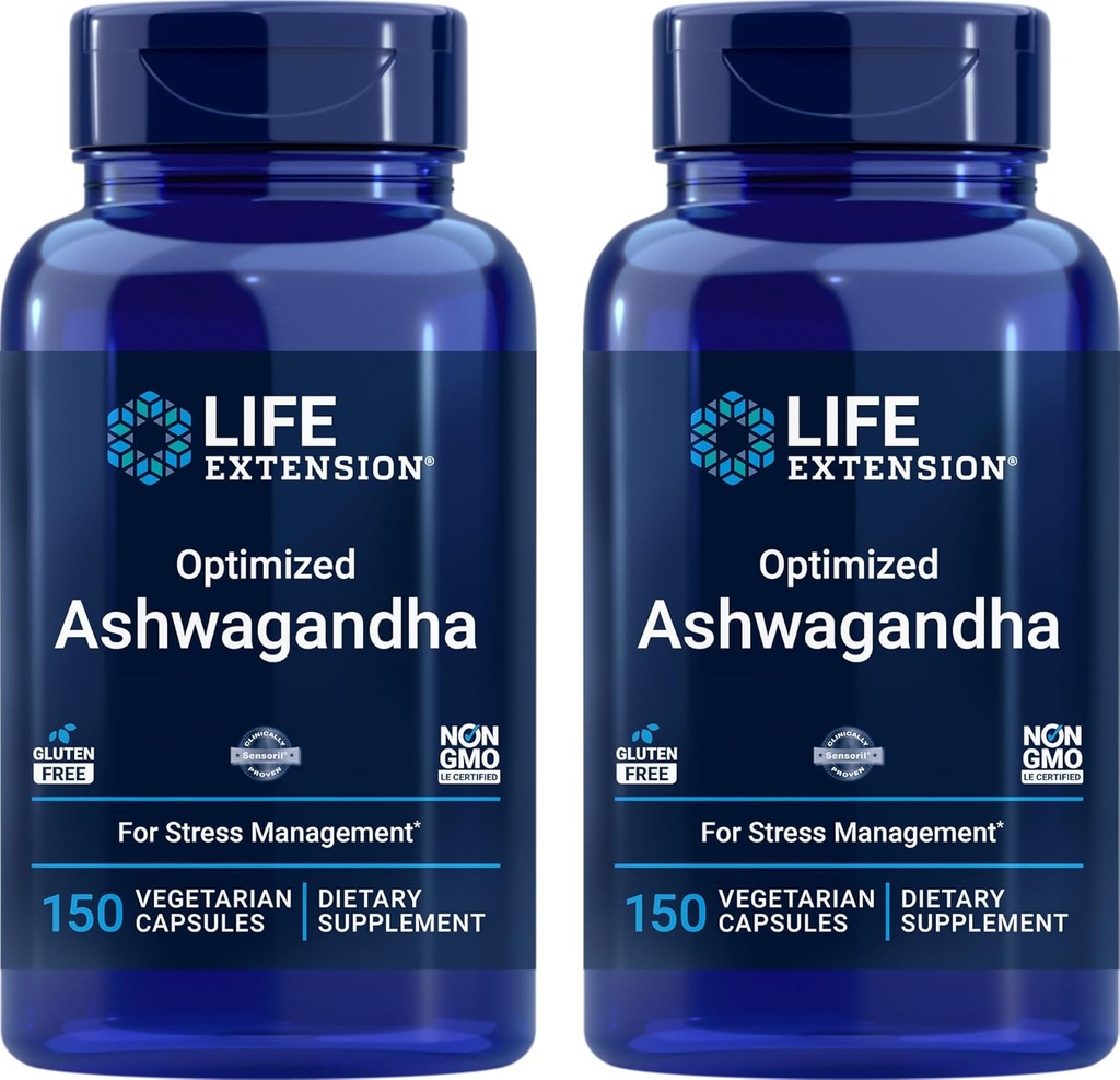 החיים הרחיבו את Ashwagandha, 150 Veg Caps (Pack of 2) - non-GMO, Gluten Free, Vegetarian קפסולות