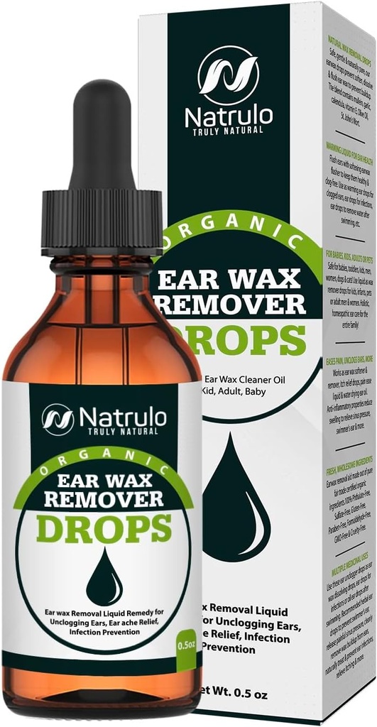 אוזן אורגנית Wax Removal טיפות עבור אוזניים Clogged - שמן האוזן הטבעי Wax ניקוי יותר עבור הילד, מבוגר, בייבי - האוזןwax Removal נוזל עבור אוזניים Unclogging, אוזניים, בריאות אוזניים (Made בארה"ב)