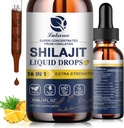 16 ב 1 Shilajit Resin נוזל טיפות, Shilajit W / Ginseng, Turmeric, Rhodiola, Wolfberry, Amla & ויטמינים, Shilajit תוסף עבור גברים ונשים עם 85+ Trace מינרלים & Fulvic Acid, 1 Fl Oz