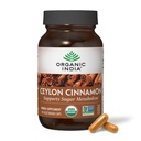 OrganIC INDIA Ceylon Cinnamon תוסף - אורגני Ceylon Cinnamon קפסולות, Cinnamon Pills Herbal Supplement, Support Digestion, Source of Antioxidants, USDA אורגני, טבעוני, Gluten-Free 90 קפסולות