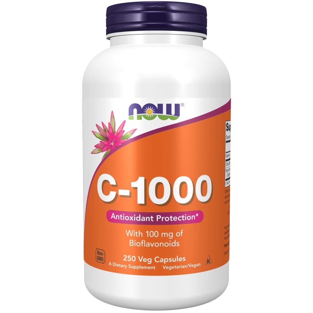 עכשיו תוספי מזון, ויטמין C-1,000 עם 100 מ"ג של Bioflavonoids, Antioxidant Protection *, 250 ואג קפסולות (Pack of 2)