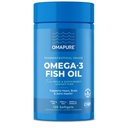 תוספי שמן דגים OMAPURE עם אומגה 3 חומצות שומן (1בק, 120 Softgels) - High EPA, DHA ו- IFOS Fish שמן גלולות תמיכה לב ובריאות משותפת - שמן דגים Burpless מקדם תפקוד המוח