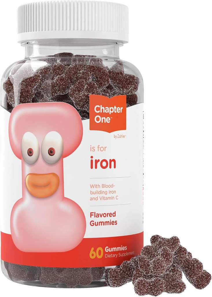 Zahler Iron Gummies עם ויטמין C - עבור נשים, גברים וילדים - הטוב ביותר קל לעיכול תוספת ברזל כשר עבור ילדים ומבוגרים - 60 הרוזן