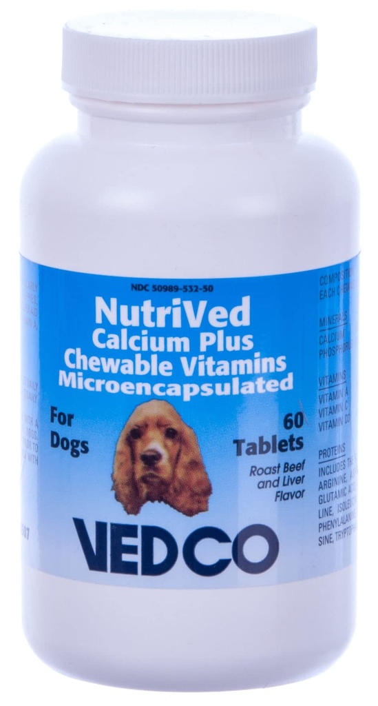 חומרים מזינים Calcium Plus Chewable ויטמינים לכלבים - 60 טבליות