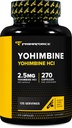 PrimaForce Yohimbine HCl 2.5 מ"ג, 270 קפסולות - תוסף Premium, Boosts Performance, Zero Fillers, non-GMO ו- Gluten Freeten