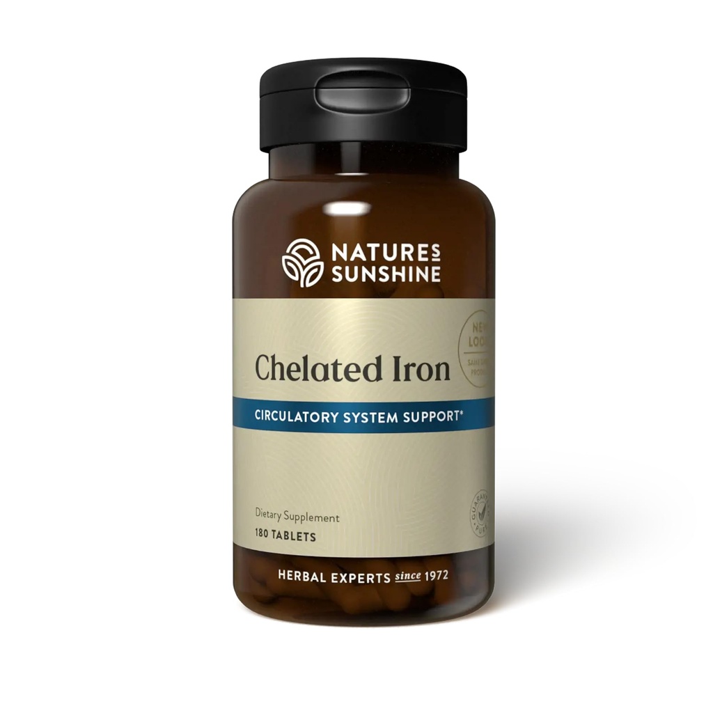 Nature's Sunshine Iron-Chelated 25mg, 180 טבליות