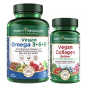 מוצרי Purity Bundle - אומגה 3-6-9 טבעוני (180 ct)+ בונה טבעוני אומגה 3-6-9 ("5 ב 1" Plant- Based אומגה Essential Fatty Acid) - בונה טבעוני (w/Key Plant-based Ingredients)