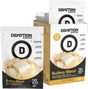 אבקת חלבון Devotion חלבון אבקת בלגן | Gluten Free, Keto Friendly, No added Sugars | 1g MCT | 20g Whey & Micellar חלבונים | 12 Single Serve Packets (Buttery Bell)