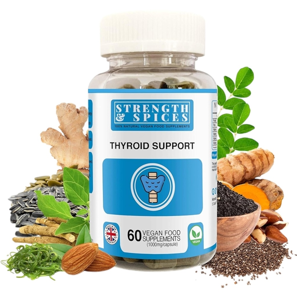 כוח ותבלינים - תמיכה Thyroid, Iodine תוספת עם Maca Root, Sea Kelp, ברזיל Nuts ו Ashwagandha, 60 קפסולות