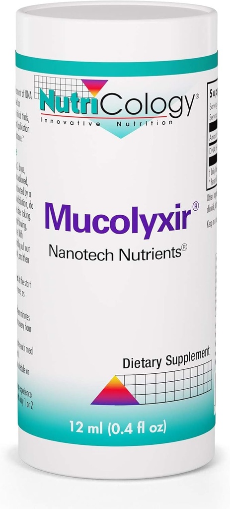תוספי תזונה Mucolyxir - Mucus Clearance from Lungs, Mucus Relief, Microdose DNA, Wild Pacific Salmon, Liquid Drops - 0.4 Fl Oz