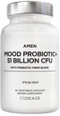 Amen Mood Probiotic תוסף 51 מיליארד CFU - אורגני Prebiotics ו Probiotics - Acidophilus Probiotic Pills, סיבים - Mood Organic Ashwagandha, Blueberries - טבעוני & Non-GMO - 60 קפסולות