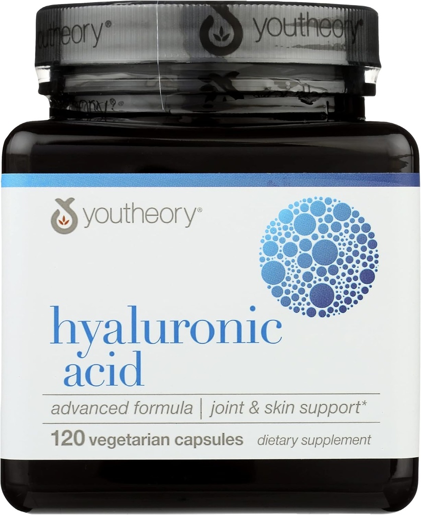 Youtheory Hyaluronic Acid Advanced Formula, Milk Free, 120 קפסולות (Pack of 1)