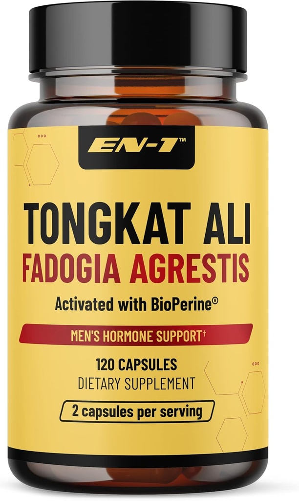 EN-1 Tongkat Ali for Men (Longjack) Fadogia Agrestis ו טונגקאט עלי תוספת 1205 מ"ג לשרת עם BioPerine, טונגאט-אלי לגברים - 120 קפסולות טונקיט-אל לונג ג'ק
