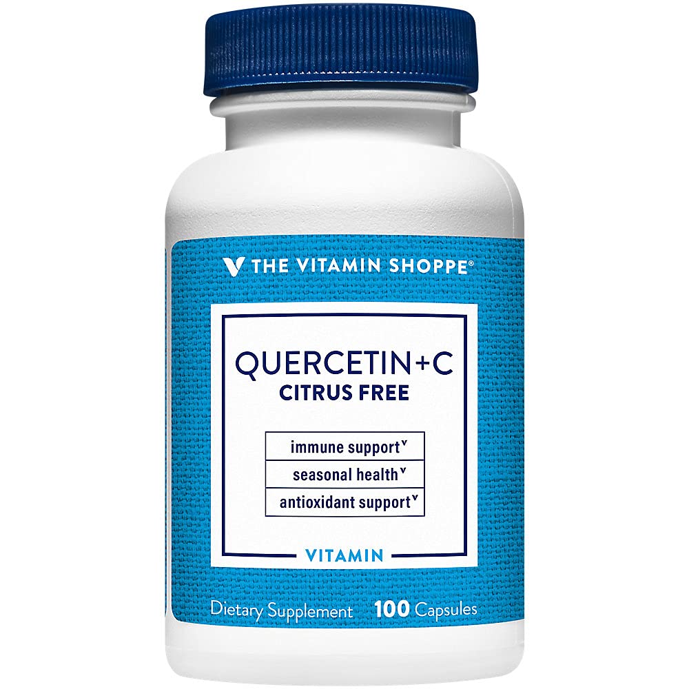 ויטמין Shoppe Quercetin + ויטמין C, Citrus Free, Antioxidant כי תומך Immune בריא עבור All Seasons (100 קפסולות)