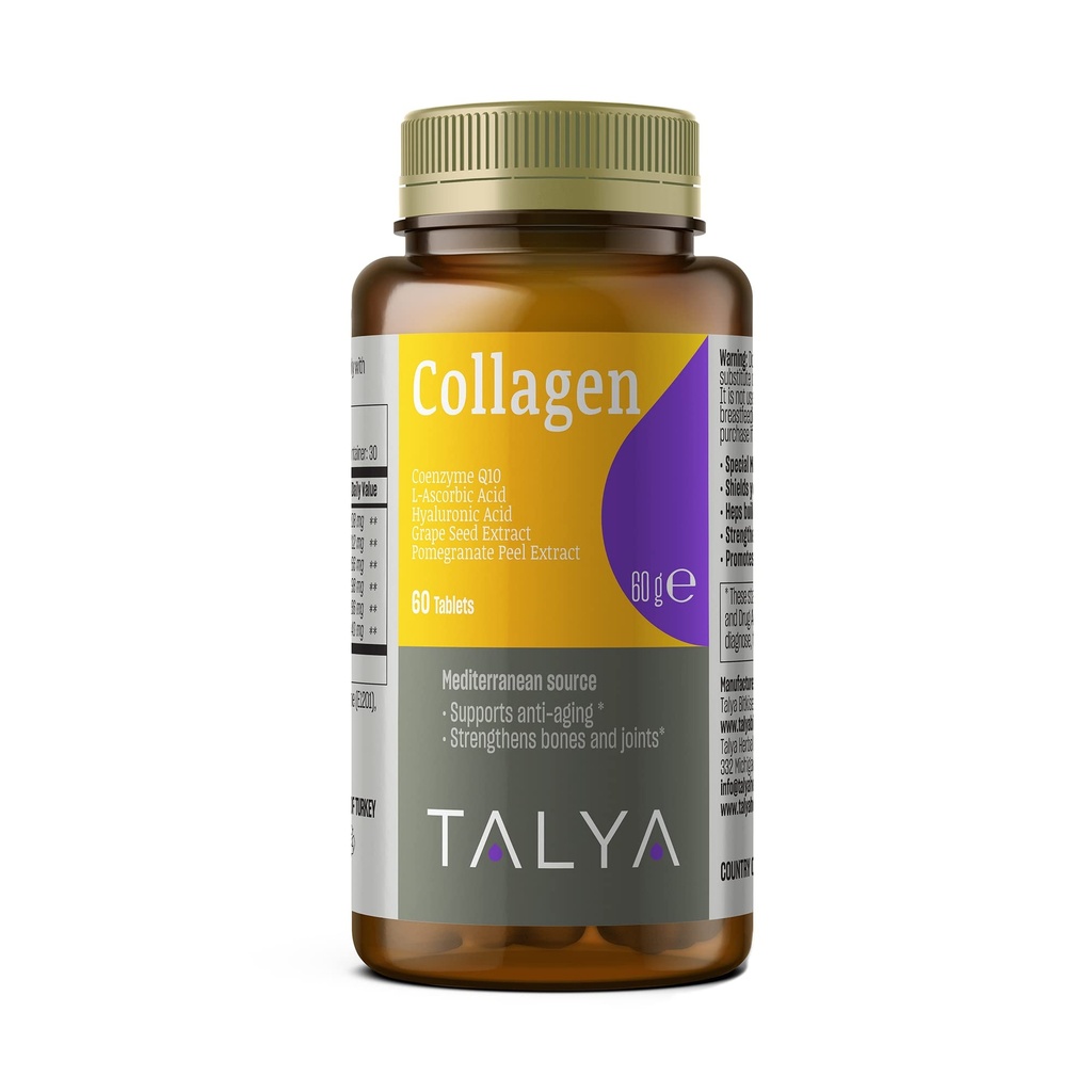 TALYA Collagen Pills with Hyaluronic Acid + ויטמין C | hydrolyzed Collagen for Women & Men | שיער, עור וציפורים