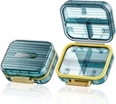 Small Pill Box, Travel Pill Case, Acedada Daily Container for Purse Pocket, Moistureהוכחה 7 השוואת גלולות הולדר, Stylish Portable Medicine Organer fors Fish Oils, Blue Blue Blue