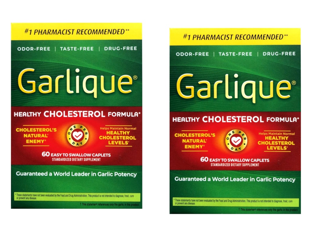 Garlique בריא Cholesterol פורמולה עם 5000 mcg של Allicin, 60 קפסולות מחוברות (Pack of 2)