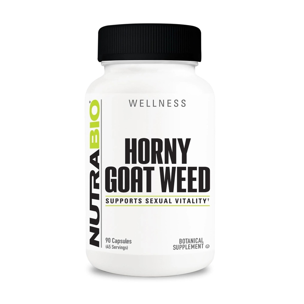 NutraBio Hory Goat Weed לחלץ תוסף, 500 מ"ג - עבור גברים ונשים, עוזר לתמוך אנרגיה ו Vitality, 90 קפסולות ירקות