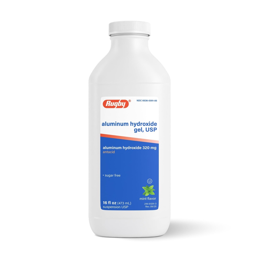 רוגבי 320 מ"ג אלומיניום הידרוקסיד גל, USP - Acacid נוזל - Upset Stomach, Acid Indigestion, ו- Heartburn Relief - Sugar-Free - Mint Flavored - 16 Fl. Oz. (1 Pack)