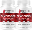 (2 Pack) Super Flow Glycogen - SuperFlow Glycogen תומך קפסולות, Super Flow, Glycogen Support Super Flow, תמיכה רשמית של SupperFlow Glycogen, Super Flow Glyco Optimizer, 60 קפסולות עבור 2 חודשים