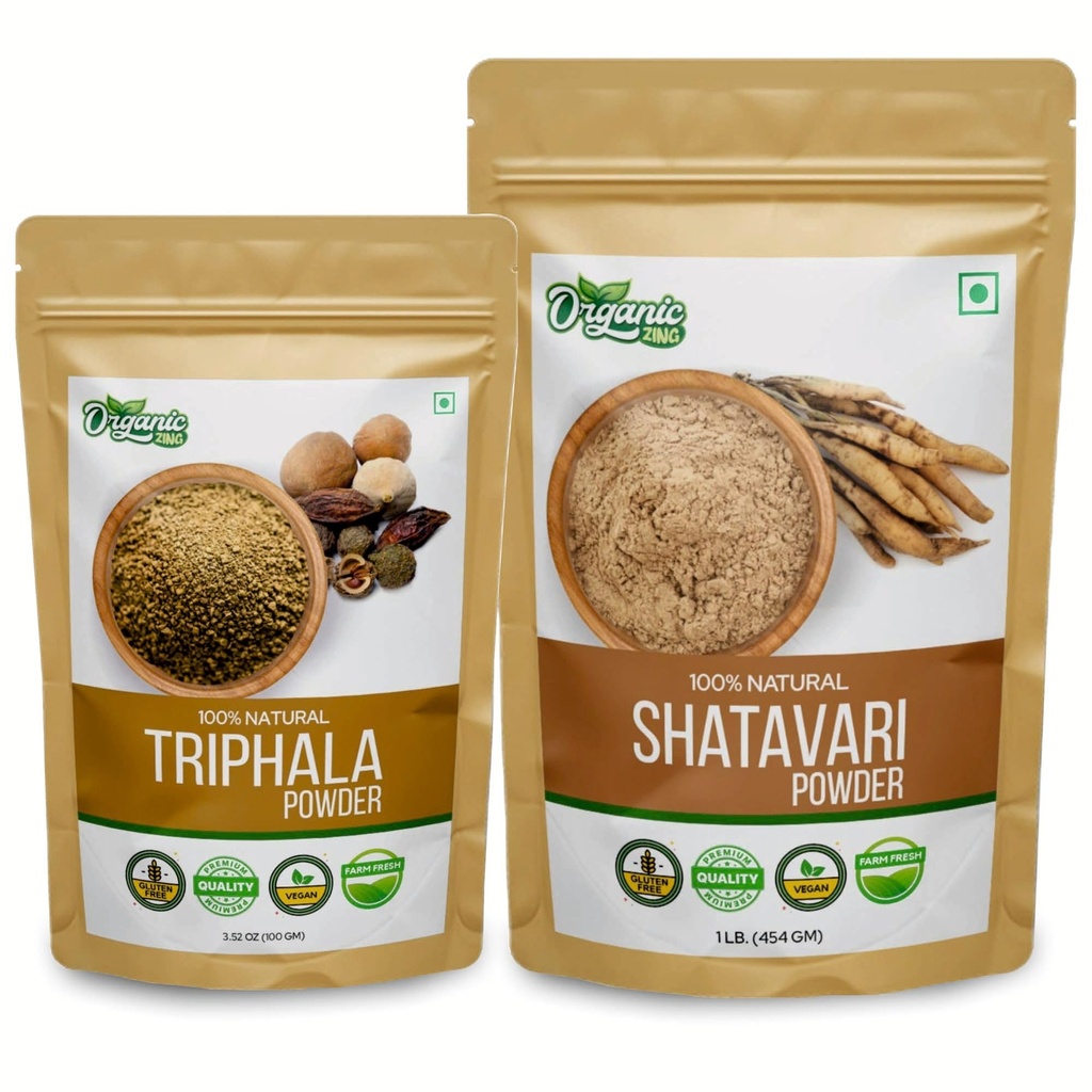 OrganIC ZING Shatavari - 454g & Triphala אבקת 100g