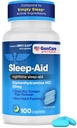 GenCare - Sleep Aid Diphenhydramine HCL 25 מ"ג Blue Caps (100 Caplets) - Non Habit Forming Nighttime Sleep Pills for Adults to Fall Asleep Faster & Sleep Deeper Through The Night - Sleep Aids