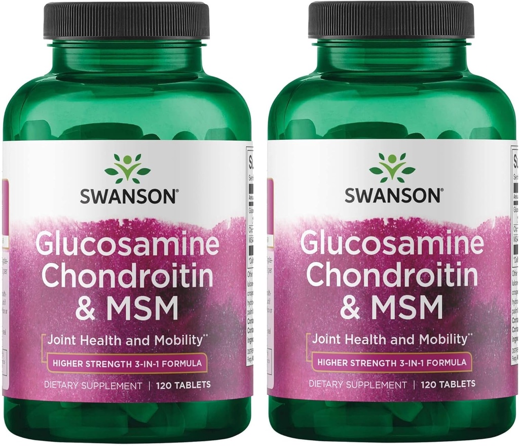 Swanson Glucosamine Chondroitin & גב'm 500/400/200 מיליגרם 120 Tabs (2 Pack)