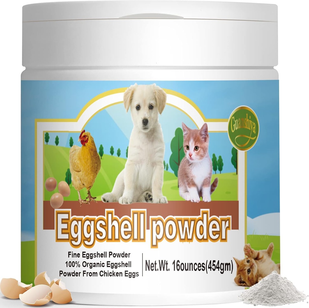 אבקת ביצים Calcium תוסף לכלבים וחתולים VA oz, גדול עבור Osteoporosis & העבודה Whelping, חלופה בטוחה אבקת העצם Meal, משפר עצמות, נוריס משותף, תומך שיניים בריאות