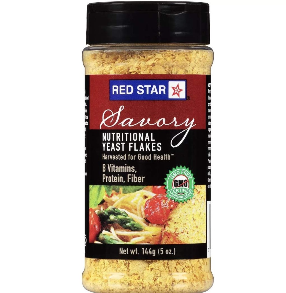 Red Star Savory Nutritional Yeast Flakes 5 oz שאקר (Pack of 3)