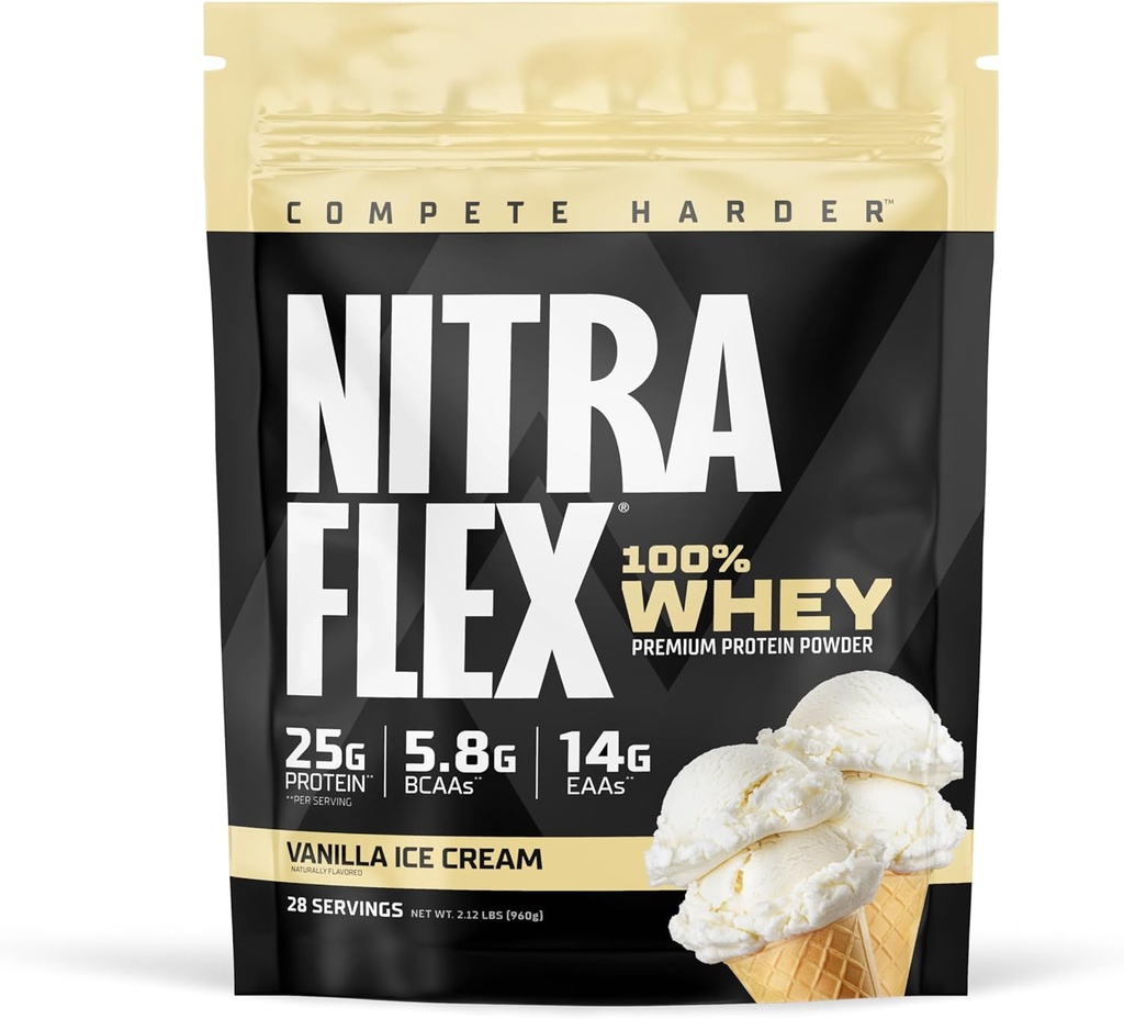 תגית: Nitraflex Vanilla חלבון Whey, לטעון BCAA, EAA, לגברים ונשים Reocvery, 2 lbs.