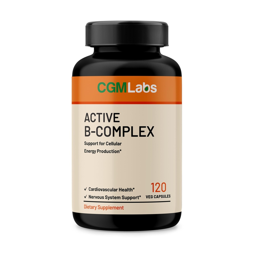 ויטמין B Complex - Active B1, B2, B3, B6, B12, Thiamine, Riboflavin, Niacin, Folate, Biotin, Pantothenic Acid, Inositol על ידי CGM Labs.