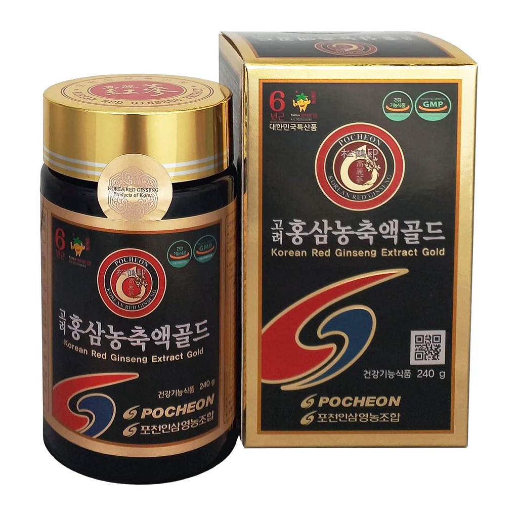 Pocheon 240g(8.5oz), 100% טהור 6 שנים שורש Panax Red גינזנג לחלץ זהב, TOP גינזנוסייד, Saponin, גיינסנג צמחי, תמיכה טבעית
