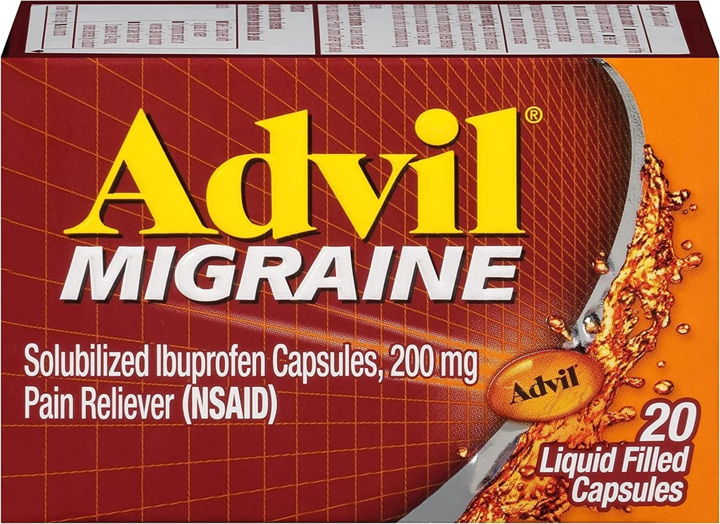 Advil Migraine נוזל מילוי קפסולות - 20 ct, Pack של 6