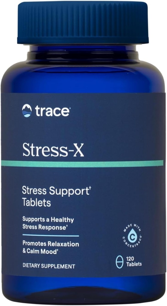 Trace מינרלים Stress-X - תוספת תזונתית עם Dietaryfi & Trace מינרלים - תוספת מגנזיום לתמיכה בשינה בריאות - פורמולה עם ויטמין A, B12, D & יותר - 120 טבליות (30 משרתים)