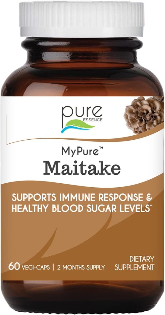 ESSENCE LABS MyPure Maitake Mushrooms - ריכוז אבקת Maitake Mushroom תוסף עבור תמיכה במערכת החיסון, לחץ, בניית אנרגיה, כוח Booster עבור גברים ונשים - 2 חודשים אספקה