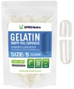 XPRS Nutra Size 5 קפסולות ריקות - 100 Count Clear Very Small Gelatin קפסולות - Pills DIY קפסולת מילוי - גלולת מילוי Caps for Do-It-Yourself תוספי ויטמינים