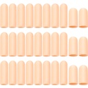 Frienda 30 Pieces Gel Finger Protector Cots Silicone Cover Capsession for Finger Cracking Trigger Support (Apricot)
