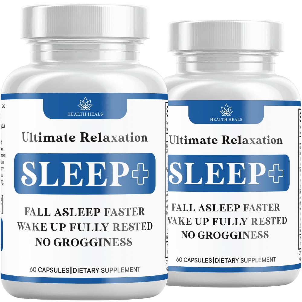 להרגיע את Sleep Aid, Natural Non-Habit Forming, תוסף שינה פותח לתמיכה ב- Longer & Better Sleep, Chamomile, Magnesium, Melatonin, Ashwagandha, GABA, ללא סמים (120 Count)