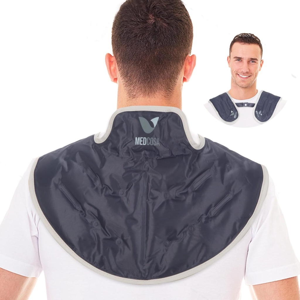 Medcosa Ice Pack for Neck & Shoulder - Reusable Hot & Cold Therapy Wrap, Plush Gel Compress with Fitable עבור Migraine, השרירים & Post-Workout כאב הקלה