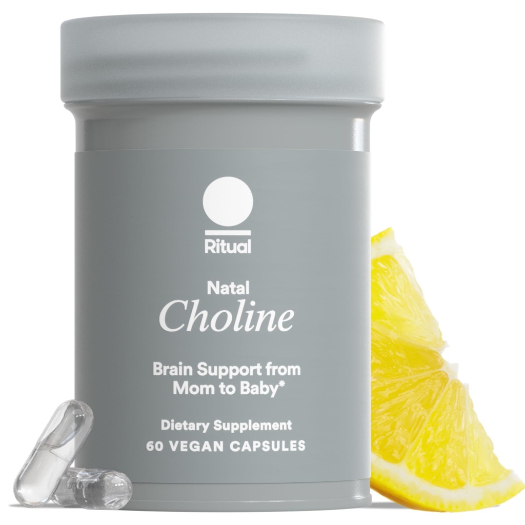 Ritual Natal Choline תוסף, 550 מ"ג, תומך בתפקוד הקוגניטיבי של התינוק כאשר נוטל במהלך ההריון ו- Choline תוכן ב- Breastmilk *, 30 יום אספקה