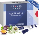 שינה טוב | תמיכה ב- Jet Lag הקלה למטיילים | Melatonin 1 מ"ג, Passionflower Extract & ויטמינים | תמיכה בשינה טבעית למטיילים | Fast-Acting | 10 Sticks
