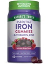 האמת של Nature's Truth Iron Gummies | 60 Count | טבעוני, Non-GMO Glu &ten Free Supplement