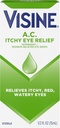 Visine A.C. Itchy עין הקלה טיפות עם Zinc Sulfate & Tetrahydrozoline HCl, עין טיפות טיפול עם Redness Reliever & Astringent for Itchy, Red, Watery & Irritated עיניים, 0.5. oz